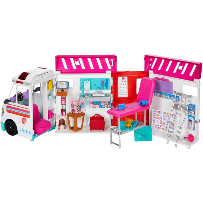 Barbie Clínica de cuidados Ambulancia-Hospital 3a+ ( No incluye muñeca )