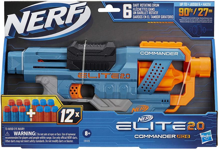 Lanzador Nerf Elite 2.0 Commander RD-6 8a+