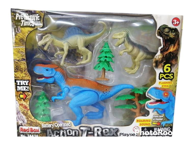 Set de Dinosaurios  Acción T-Rex  con Luz y Sonido 3a+