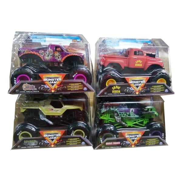 Vehículos Monster Jam Metal (Grave Digger-Calavera-Soldier) 1:24 Surt/4 3a+