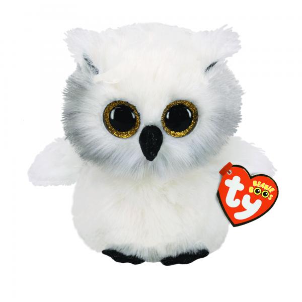 Peluche Beanie Boos Pequeño Búho Blanco Austin 3a+