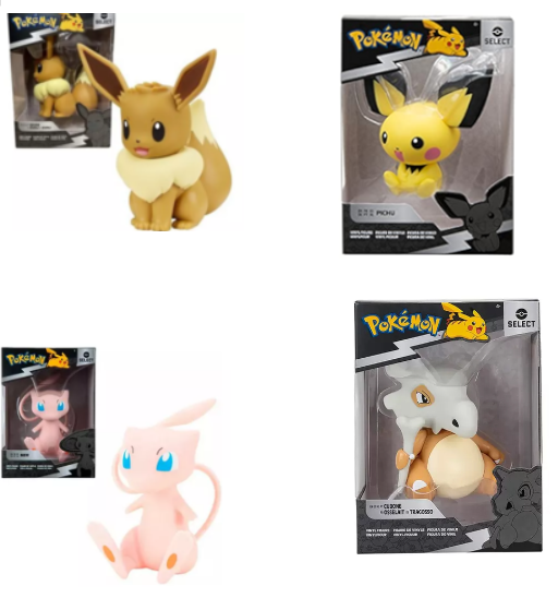 Figura de Vinyl Pokémon Select Surt/4 (Mew, Scorbunny, Eevee, Mimikyu-Cubone-Pichu) 4a+