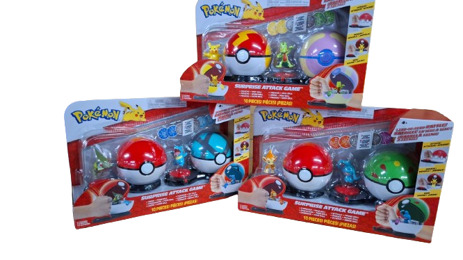 Pokémon Set de Ataque Sorpresa con 2 Pokébolas y Figuras Surt/3  4a+