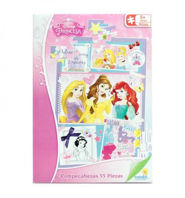 Rompecabezas Princesas Disney 55pzs 4a+