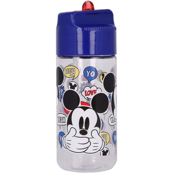 Botella Mickey Mouse con Tapa y Pajilla 430ml