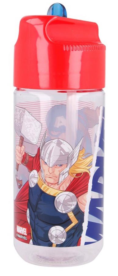 Botella Avengers con Tapa y Pajilla 430ml