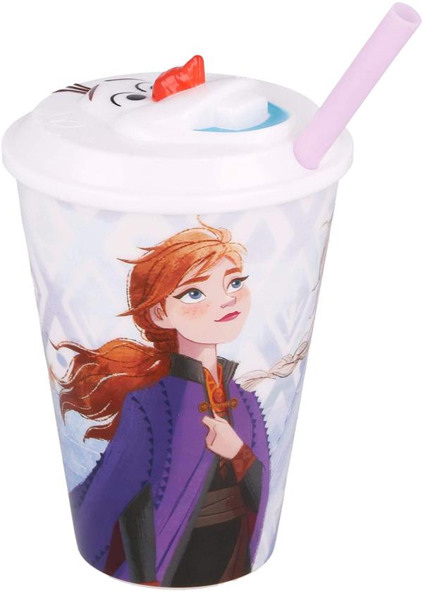 Vaso con Tapa 3D Frozen 415ml