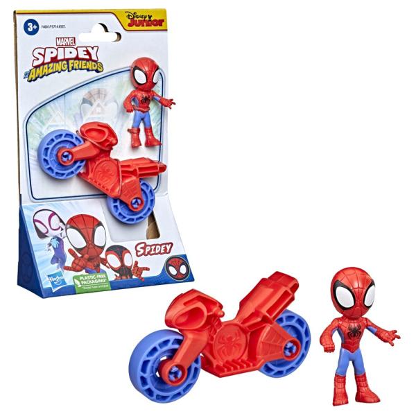 Mini Figura Spiderman con Moto Roja y Negra Surt/3 3a+