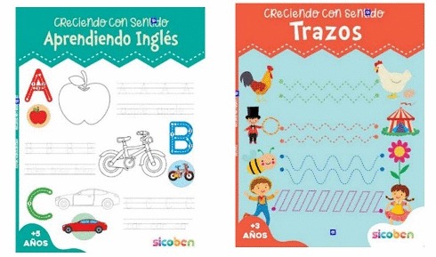 Libros Creciendo con Sentido de Trazos y Aprendiendo Inglés Surt/2 5a+