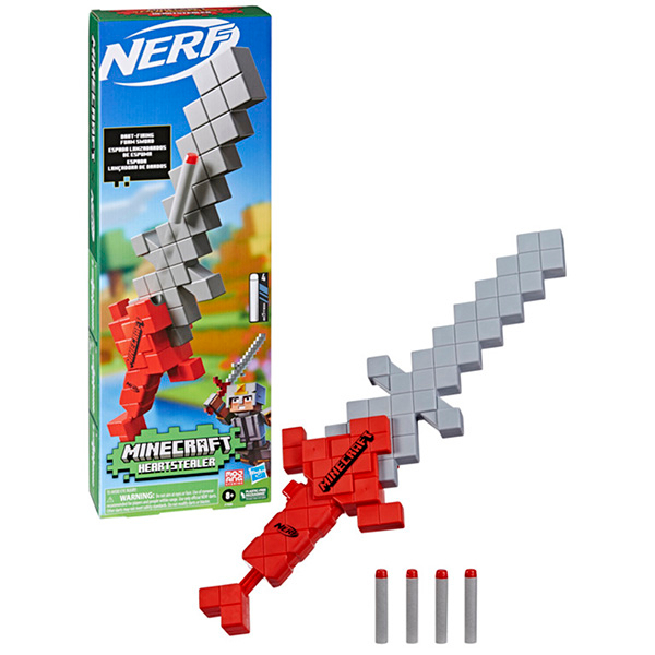 Lanzador Nerf Minecraft  Espada Lanzadardos 8a+