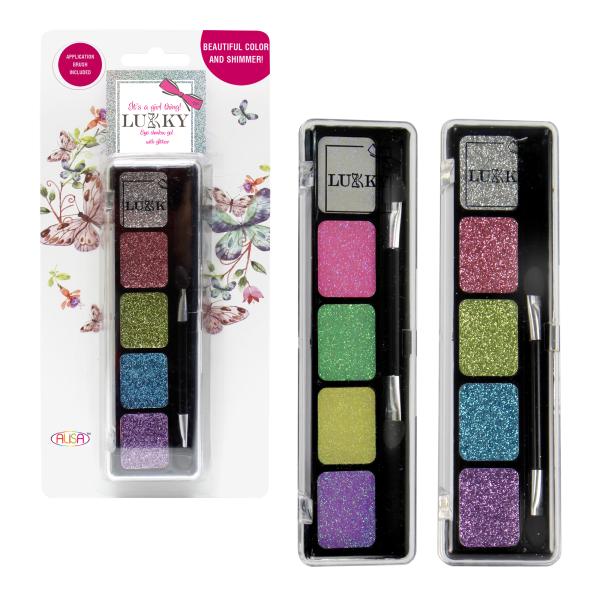 Sombras para Ojos Escarchadas Lila-Limón-Menta-Rosado 3a+ (35393)