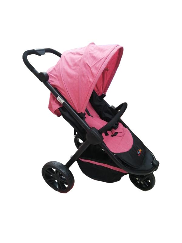 Coche de Tres Ruedas  para Bebé Rosado con Negro 15KG Max (448307)