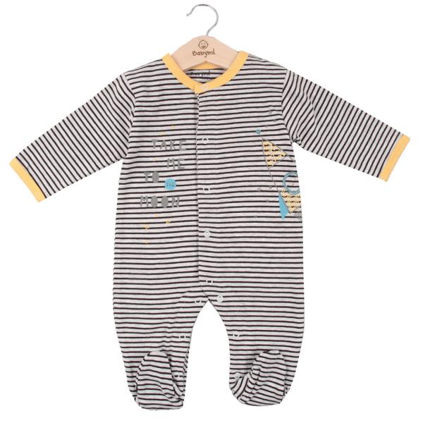 Pijama Manga Larga en Caja de Gris con Rayas  6m (609211)