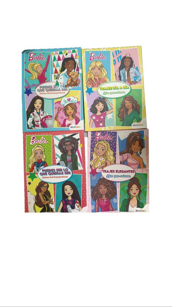 Libros de Barbie Puedes Ser lo que Quieras Ser y Trajes Elegantes y del Día Surt/4 3a+