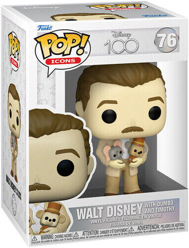 Figura Funko Pop! Disney 100 (76) Walt Disney and Dumbo &amp; Timothy 3a+