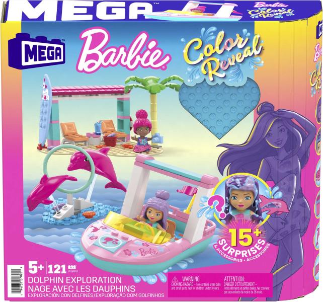 Mega Block Barbie Exploración con Delfines 121 Pzs 5a+