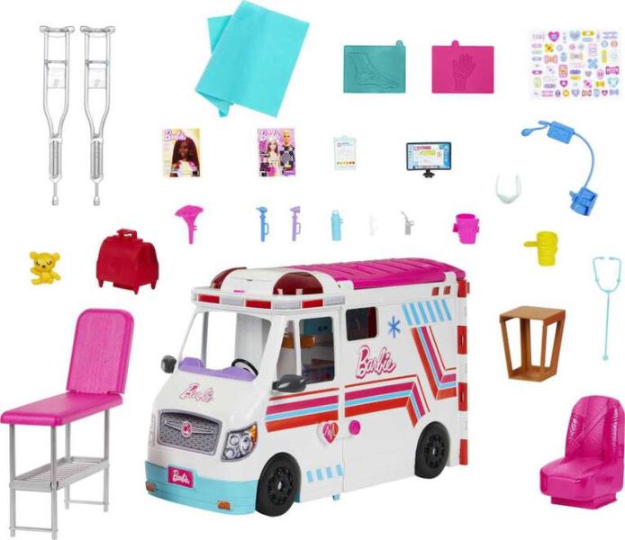 Barbie Clínica de cuidados Ambulancia-Hospital 3a+ ( No incluye muñeca )