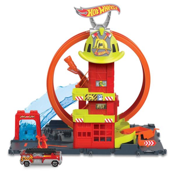 Hot Wheels - Pista  Estación de Bomberos Super Loop 4a+