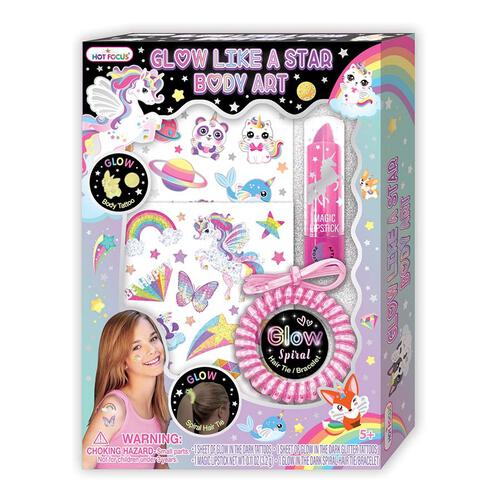 Set de Arte Tattoo Decora tu Cuerpo Brillan en la oscuridad  5a+