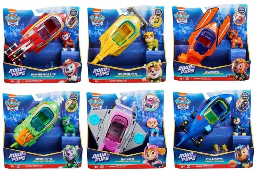 Vehiculos Paw Patrol Agua Pups Surt/6  3a+