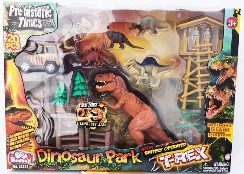 Set de Juego Dinosaurios T-Rex Luz y Sonidos 20pcs 3a+