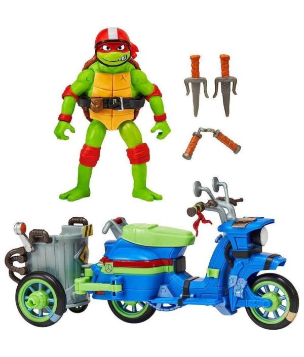 Figuras con Vehículo de Tortugas Ninja Surt/2 4a+