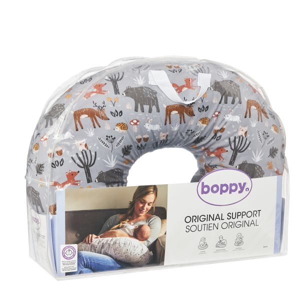 Almohada para Lactancia Gris con Animales de la Selva 0-12m