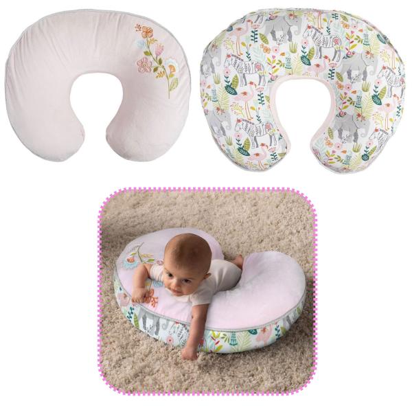 Almohada para Lactancia de Lujo Rosada con Flores Animales 0-12m