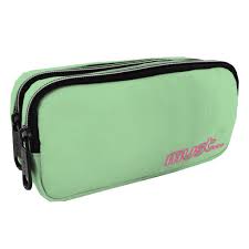 Cartuchera Must Monochrome Plus 20X6X9 cm 2 Zippers Verde Claro Fluorescente 900D Rpet