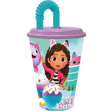 Vaso con Pajilla de la Casa de Muñecas Gabbys 430ml