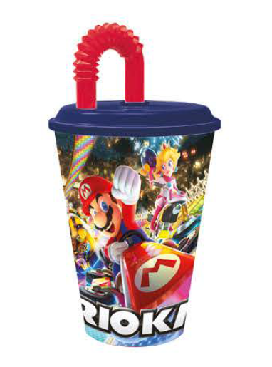 Vaso con Pajilla de Mario Kart 430ml