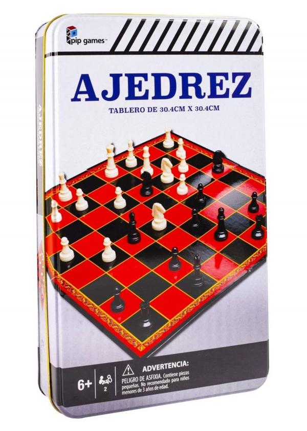 Juego de Mesa Ajedrez en Caja Metálica 6a+