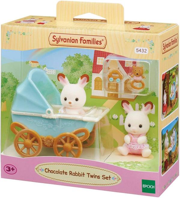 Familias Sylvanianas Conjunto de Gemelos de Conejos de Chocolate 3a+