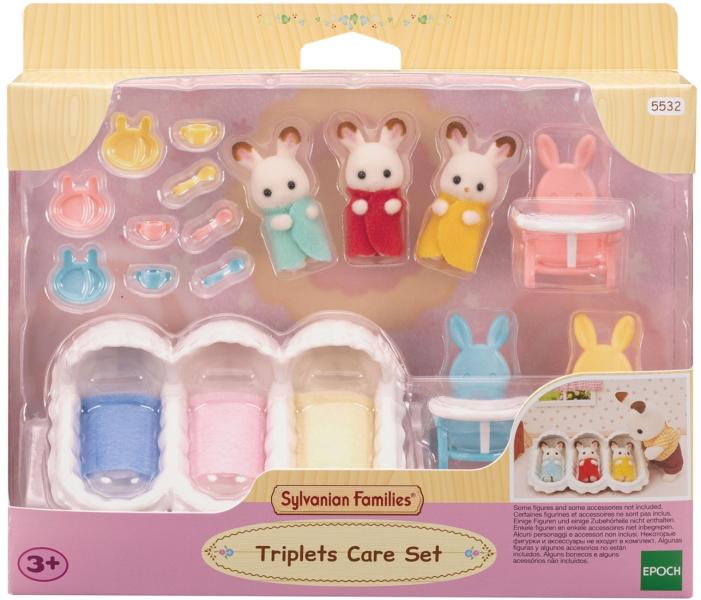 Familia Sylvanianas Set de Cuidado Para Trillizos 3a+