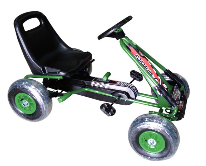 Go-Kart Verde con Llanta de Hule 3a+ 30Kg Max