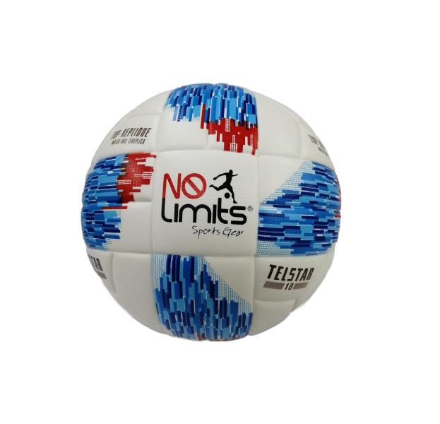 Balón Fútbol Laminado PU #5 Blanco/Azul/Rojo (SL3075D)