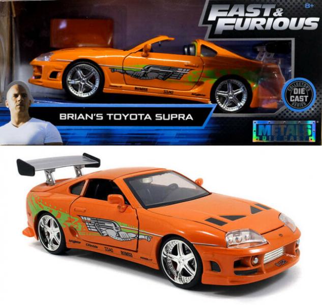 Carro Rápidos y Furiosos Toyota Supra de BrianEsc:1:24 8a+