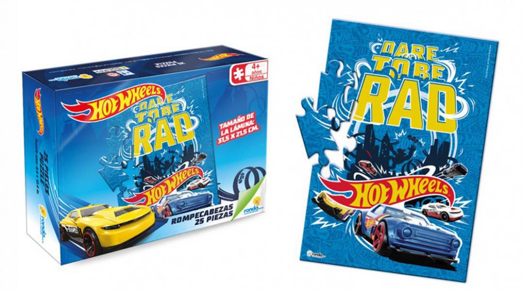 Hot Wheels - Rompecabezas  25pzs 31.5x21.5cm 4a+