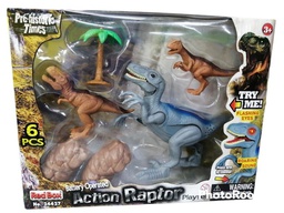 [RX24427] Set de Dinosaurios  Acción Raptor con Luz y Sonido 3a+