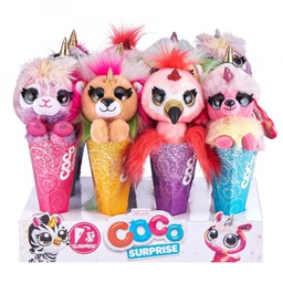 [ZU9608] Peluche en Cono Coco Sorpresa Surt/6 Display/12 3a+