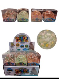 [HY10711] Bola Suave Transparente con Figuras Squeeze  de Apretar S/4 Displ/12