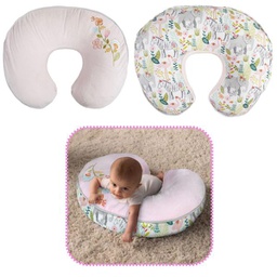 [BP389923] Almohada para Lactancia de Lujo Rosada con Flores Animales 0-12m