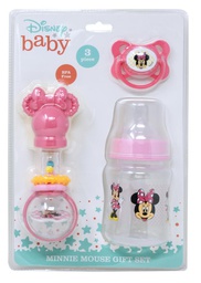 [UPFD51134] Set de 3Pzs de Chupon -Chupeta y Sonajero de Minnie Mouse 6m+