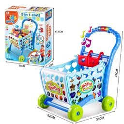 [XG008902A] Carrito de Compras 3en1 Celeste con Luz y Sonidos 3a+ (202121)