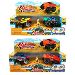 [SU30606] Vehículos Monster Truck Set de 2 6pzs Surt/2 3a+