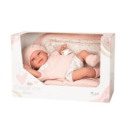 [AS60727] Bebé  con Peso Real Arias  Elegance 35 cm Babyto Rosa C/Manta 2a+