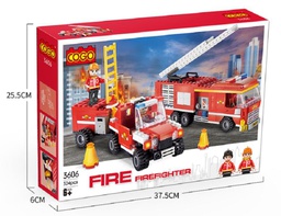 [CO3606] Vehículos de Bomberos Fire Fichte 324pzs 6a+