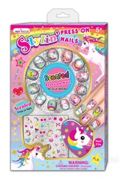 [HF033UC] Juego de Uñas con SticKers Unicornio 5a+