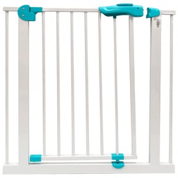 [FDFOXY009G] Puerta de Seguridad Ajustable 75cm a 85cm C/ Seguros Blanco/Verde (434393)